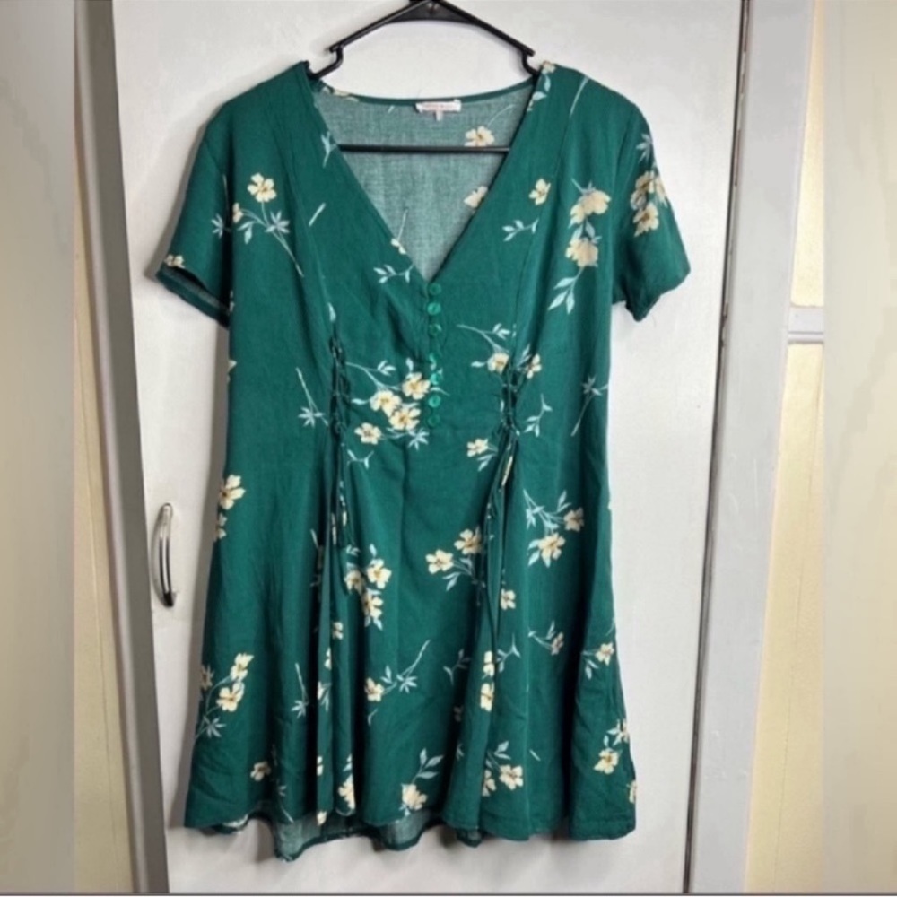 Lottie Moss Green Floral Dress